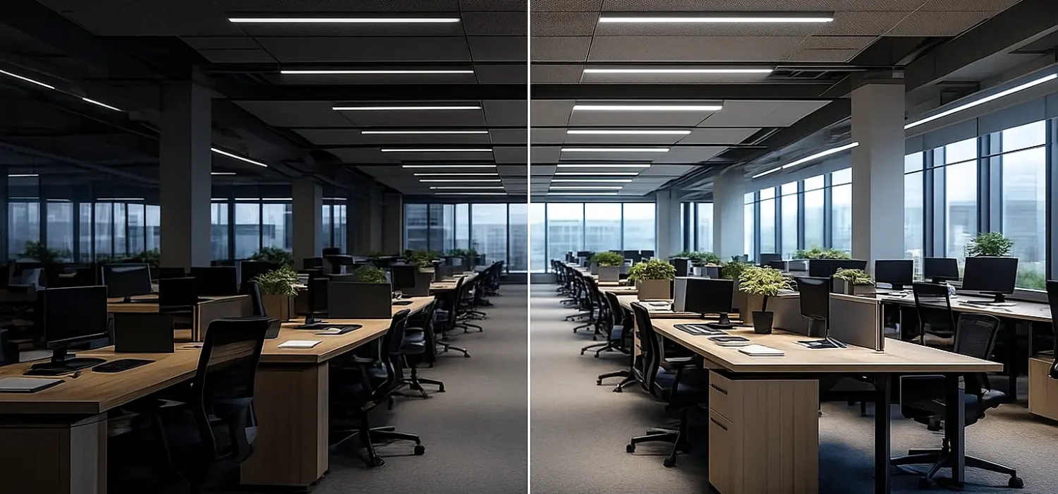 Profesjonell belysning på arbeidsplassen